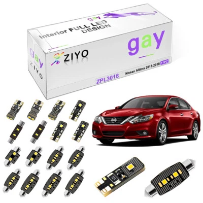 Kit de luces interiores LED blancas de lujo de 11 bombillas para equipamiento Nissan Altima 2013-2018 Foto 1 de 4