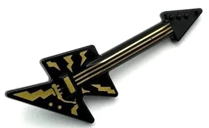 Lego New Black Minifigure Utensil Musical Instrument Guitar Electric Lightning - Imagen 1 de 1