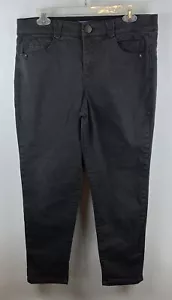 Pantalones de mezclilla ajustados Democracy Ab Solution talla 14 elásticos tiro alto tobillo negros 34x26 - Imagen 1 de 17