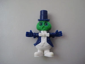 Original Steckfigur Frackmännchen dunkelblauer Frack, Gesicht grün aus Sammlung - Bild 1 von 2
