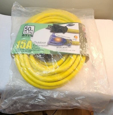 Conntek 50ft 15A 10/3 STW Lighted Outdoor Extension Cord (125V/1875W) - Image 1 of 4