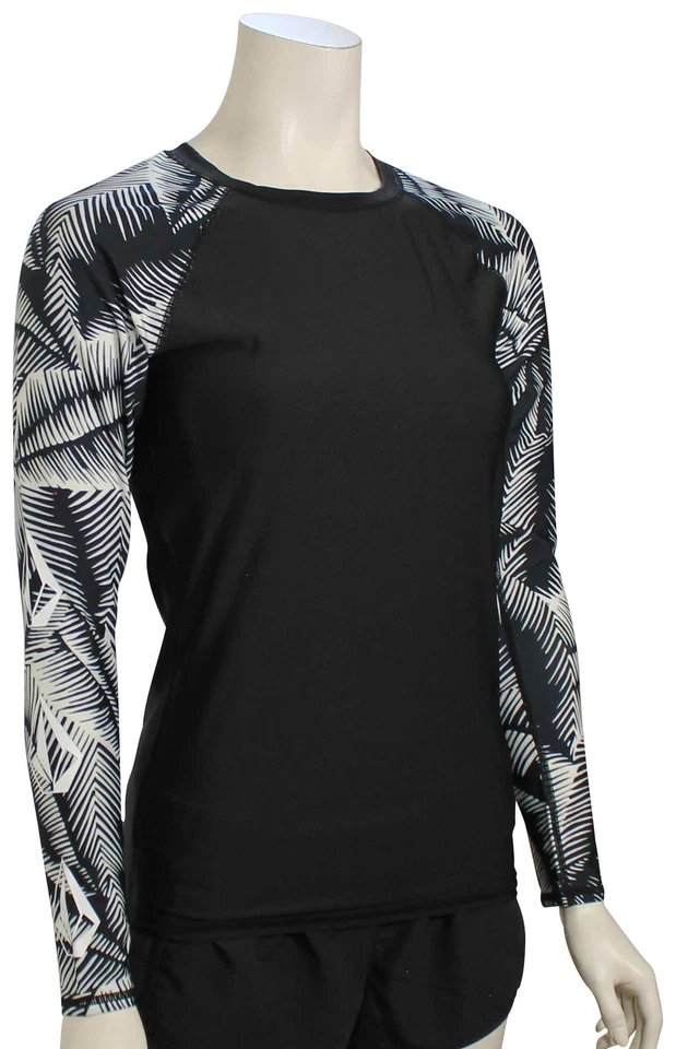 Volcom Stay or Leaf LS Women's Rash Guard - Black - New - Image 1 of 1