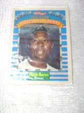 Hank Aaron Kellogg’s Corn Flakes Baseball Greats 3D Holographic Card sealed 1991