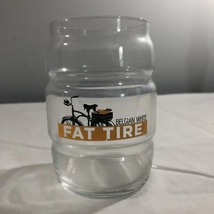 Belgian White Fat Tire Beer Glass 16 Ounce Capacity Clear Orange Black Round - Picture 1 of 9