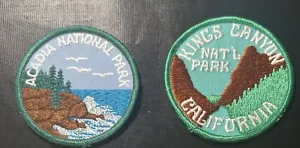 2 Vintage National Park Patches Acadia Kings Canyon - Picture 1 of 4