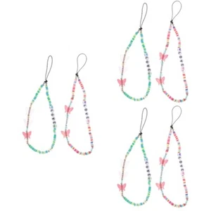  3 Count Mobile Phone Chain DIY Beaded Lanyard Wristlet Beads Strap - Zdjęcie 1 z 12