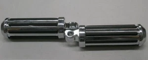 Chrome Ribbed Rail Passenger Foot Pegs Harley Sportster XL Softail Dyna Customs - Picture 1 of 3