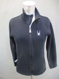 SPYDER Sixe XL Kids Black Full Zip Stand Collar Pocket Knit Athletic Jacket 322 - Picture 1 of 12