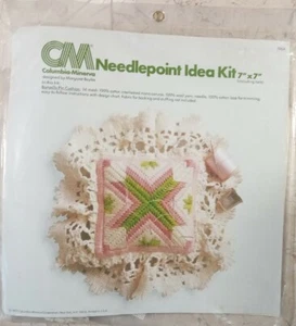 CM Columbia Minerva Needlepoint Kit Vintage1977 Bargello Pin Cushion 7x7” Cotton - Picture 1 of 7