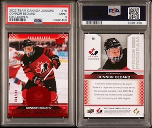 2022 Team Canada Juniors Pride of the Program UD Excl. /100 Connor Bedard PSA9🔥 - Picture 1 of 3