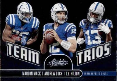 2019 Panini Absolute Team Trios #TT-IC Andrew Luck Marlon Mack T.Y. Hilton Colts - Image 1 of 2