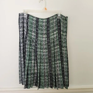 New W By Worth Skirt Size 8 Womens Green Pleated Career Lined Casual Cocktail - Picture 1 of 12