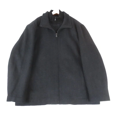 Chaqueta Calvin Klein Para Hombre XL Gris Oscuro Mezcla de Lana Doble Cremallera Forrada Abrigo Foto 1 de 4