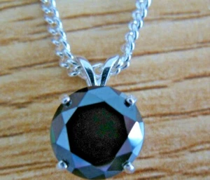 2.67ct 100% NATURAL EARTH MINED REAL BLACK DIAMOND NECKLACE,CERTIFICATE, PRETTY - Picture 1 of 8