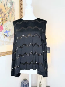 BB Dakota by Jack Black Sequin Chevron Tank Top Sleeveless Open Back Size Med - Bild 1 von 13