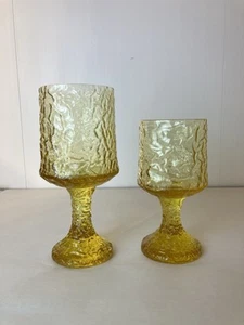 Lenox Impromptu yellow wine glass/ goblets one small one big - Picture 1 of 8