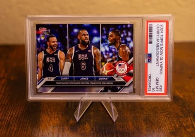 2024 Topps Now Olympics #26 | Kevin Durant | LeBron James | Steph Curry | PSA 10 - image 1 of 4