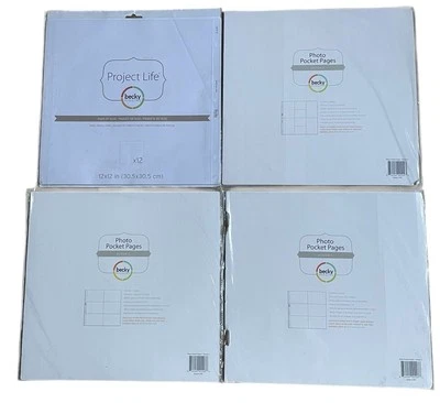 Becky Higgins Project Life Lot 48 Pocket Pages C D Page Protectors Clear 12x12 - Image 1 of 4