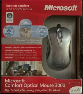 Microsoft Comfort Optical Mouse 3000 Wired Mouse New Sealed-PS/2 & USB-PERFECT! - Picture 1 of 2