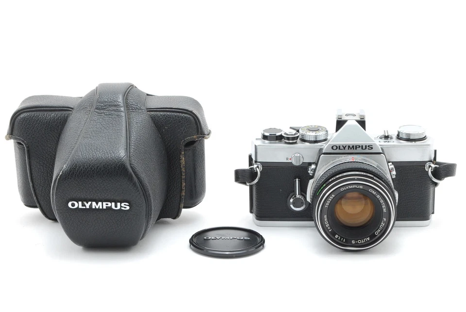 [N MINT] Olympus OM-1 SLR 35mm Film Camera F.Zuiko Auto-S 50mm f1.8 From JAPAN - Image 1 of 4