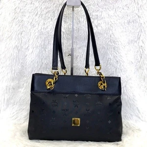 MCM VINTAGE BEUTELTASCHE SCHULTERTASCHE KETTE LEDER NYLON - Bild 1 von 15