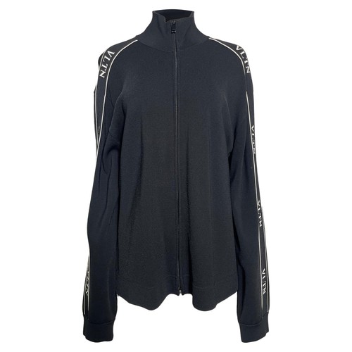 Valentino Garavani Giacca da Pista con Nastro Logo In Viscosa Uomo Nero Xxl