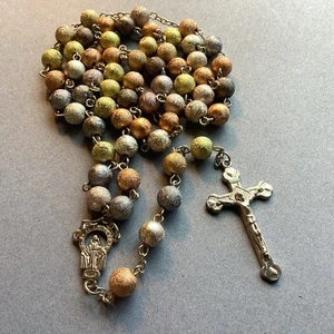 Vintage Catholic Religious 21.5” 4 Color Rosary Beads. Marked Jerusalem. #286 - Picture 1 of 6