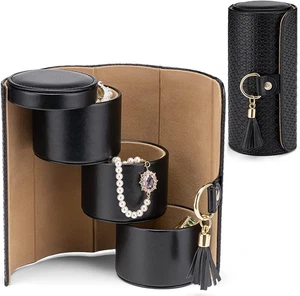 Travel Jewelry Case for Women Travel Essential Travel Must Haves Jewelry Black - Picture 1 of 12