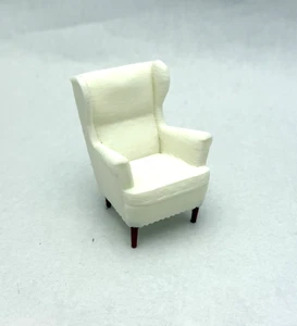 Dollhouse Furniture Arm Chair Ivory - Picture 1 of 7