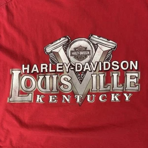 Vintage Harley Davidson T-Shirt Rot Medium USA Biker Engine Louisville Kentucky - Bild 1 von 9