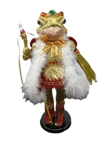 Frog King in piedistallo con scettro alto 14" - Foto 1 di 6