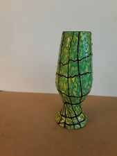 Vintage multicolor spatter art glass vase retro 50's 60's spiderweb bud vase