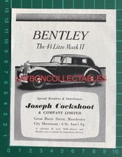 Vintage 1940s Bentley 4 1/4 Litre Mark VI Car Advert 1948