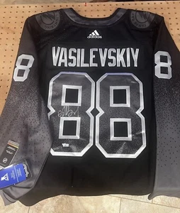 ANDREI VASILEVSKIY Auto LIGHTNING BLACK ADIDAS AUTHENTIC JERSEY 54 COA Fanatic - Picture 1 of 4
