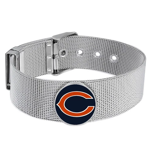 Chicago Bears Mens Womens Silver Adjustable Bracelet w Gift Pkg D6 Cover