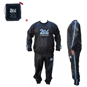 2Fit Suana Sweat Suit Exercise Workout Calories Burner Weight Loss Track SuitBLU - Picture 1 of 7