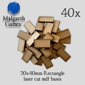 40x Bases Rectangulares 20x40mm MDF Miniatura Warhammer 40K ENVÍO GRATUITO VENDEDOR DE EE. UU. - Imagen 1 de 1