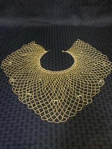 REDUCED Vintage Large Iridescent gold tone beaded collar necklace - Picture 1 of 8