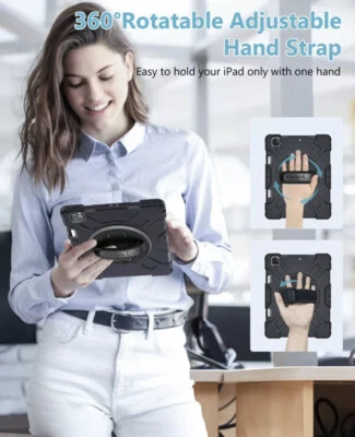 Opened iPad Pro 12.9" 11" Shock/ Heavy Duty Armor Hand ShoulderStrap Case Cover - Image 1 of 4