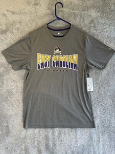 East Carolina Pirates T Shirt Gray Colosseum Mens Large Moisture Wick ECU Petey - Picture 1 of 10