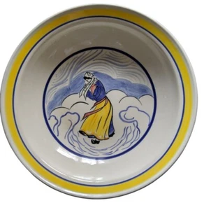 HB HENRIOT QUIMPER Lalys Avel Vor 11.5" Breton Woman Wind Serving Pasta Bowl - Picture 1 of 4