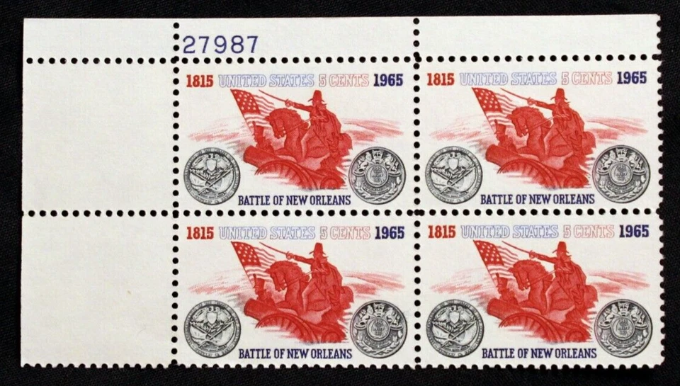 US Plate Blocks Stamps #1261 ~ 1965 5c Battle of New Orleans MNH SP2290 - Image 1 of 1