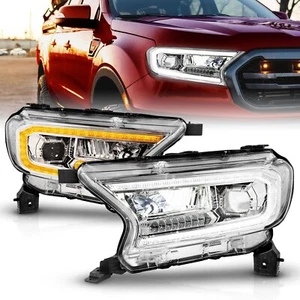 Fits FORD RANGER 19-23 FULL LED PROJECTOR HEADLIGHTS CHROME W/ SEQUENTIAL 111614 - Picture 1 of 6