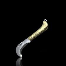 Mini Portable Brass Fold Knife Gadget utility open box letter blade keychain 