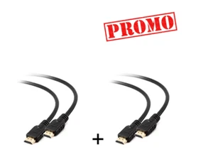 TECHMADE KIT 2 CAVI MASCHIO HDMI CON ETHERNET, 1 MT, CCS TV MONITOR HD 3D - Foto 1 di 2