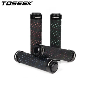 TOSEEK Bicycle MTB Grips PU Tape Cover Non-slip Aluminum Double Handlebar Grips - Picture 1 of 13
