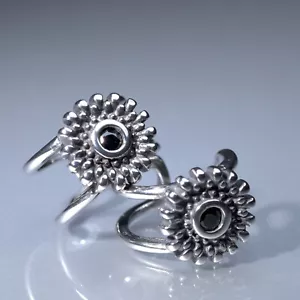 Silver Ear Cuff Non-Piercing Sunflower Earrings Stainless Steel Gothic unisex - Picture 1 of 5