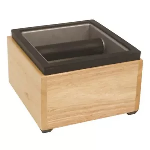 Juego de caja de golpe de cascajero, acero inoxidable, 6"x5,5"x4", con soporte de arce - Imagen 1 de 3