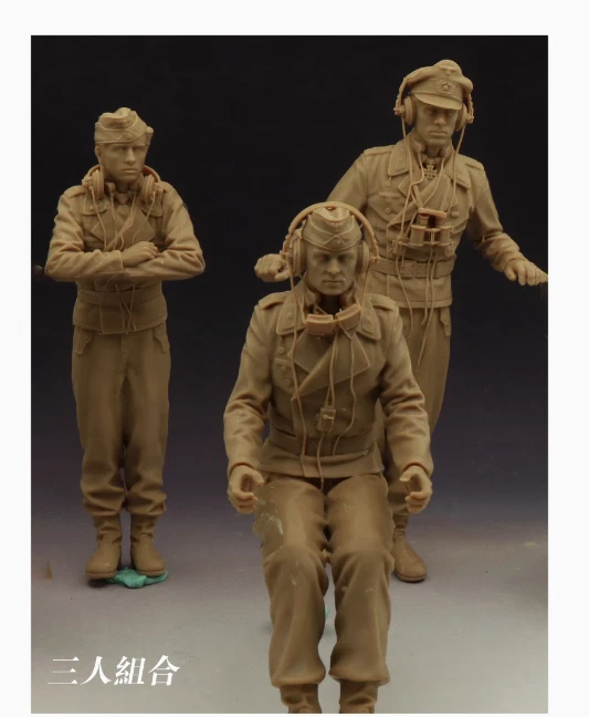 1/16 Resin German 3 Soldiers Tank Crew Unpainted Unassembled BJJ-Model - Image 1 of 1