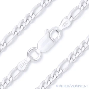 Brazalete de cadena italiana Figaro Figaroa de 3 mm plata esterlina .925 - Imagen 1 de 2
